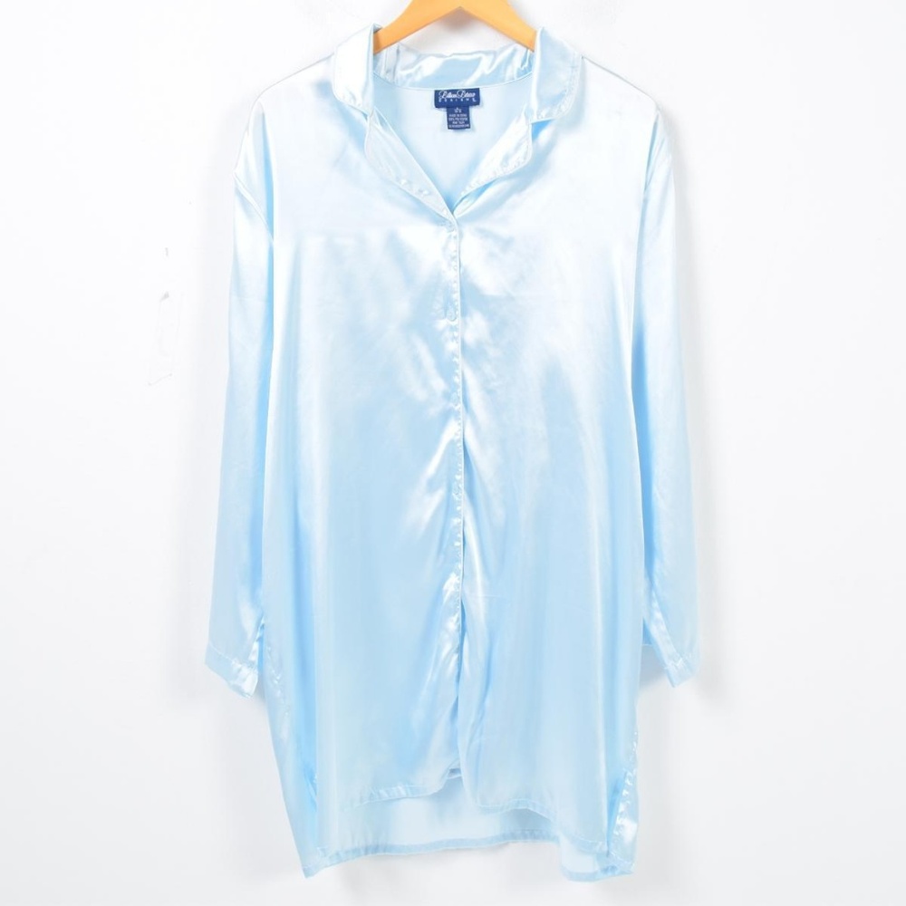 Blue satin 3 piece sleep set
